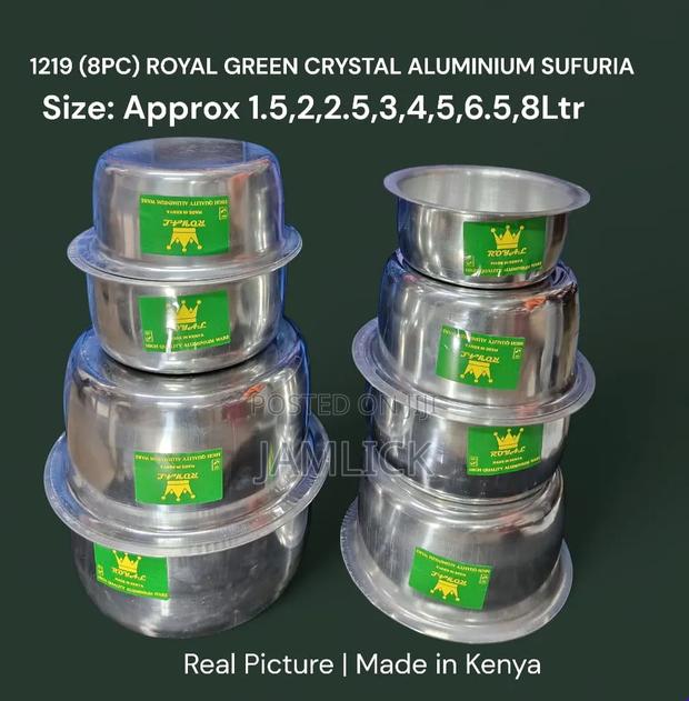 8pcs Heavy Duty Aluminium Sufuria - Bn