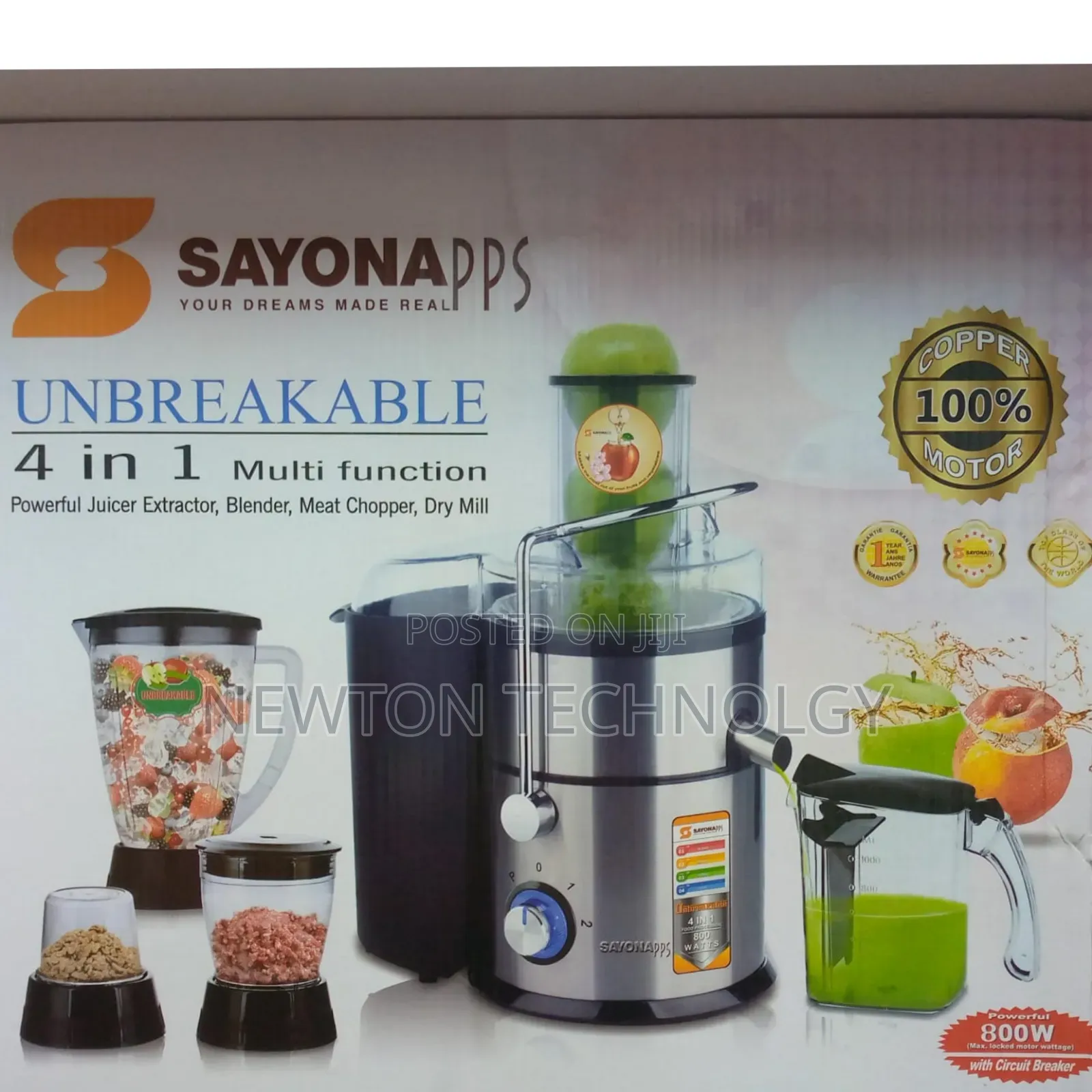 SFP-4245
4in1 Juicer,Blender Meat Chopper Grinder
1.6l Blender Jar