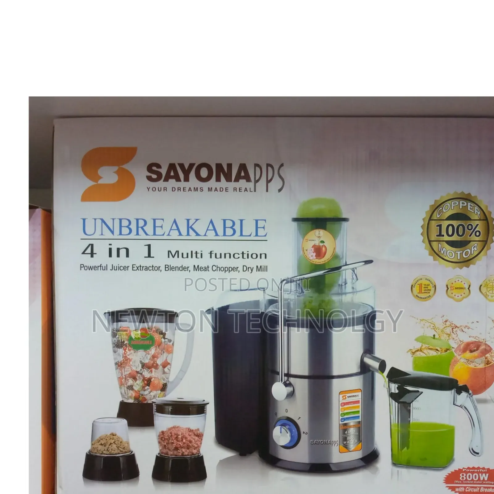 SFP-4245
4in1 Juicer,Blender Meat Chopper Grinder
1.6l Blender Jar