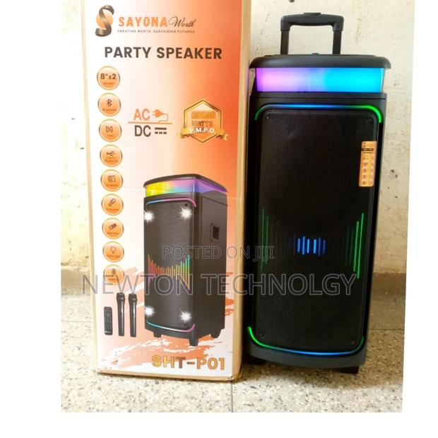 Sayona Party Speaker SHT-P01 Ac/Dc 20000 Watts 2microphone
