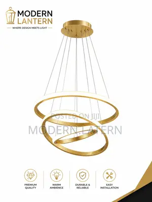 Modern Latern 400mm Led Ring Chandelier – Modern Gold Pendant Light