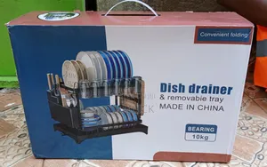 Carbon Steel Dish Rack With Cutlery Holder Chopping Board Rack - Vc