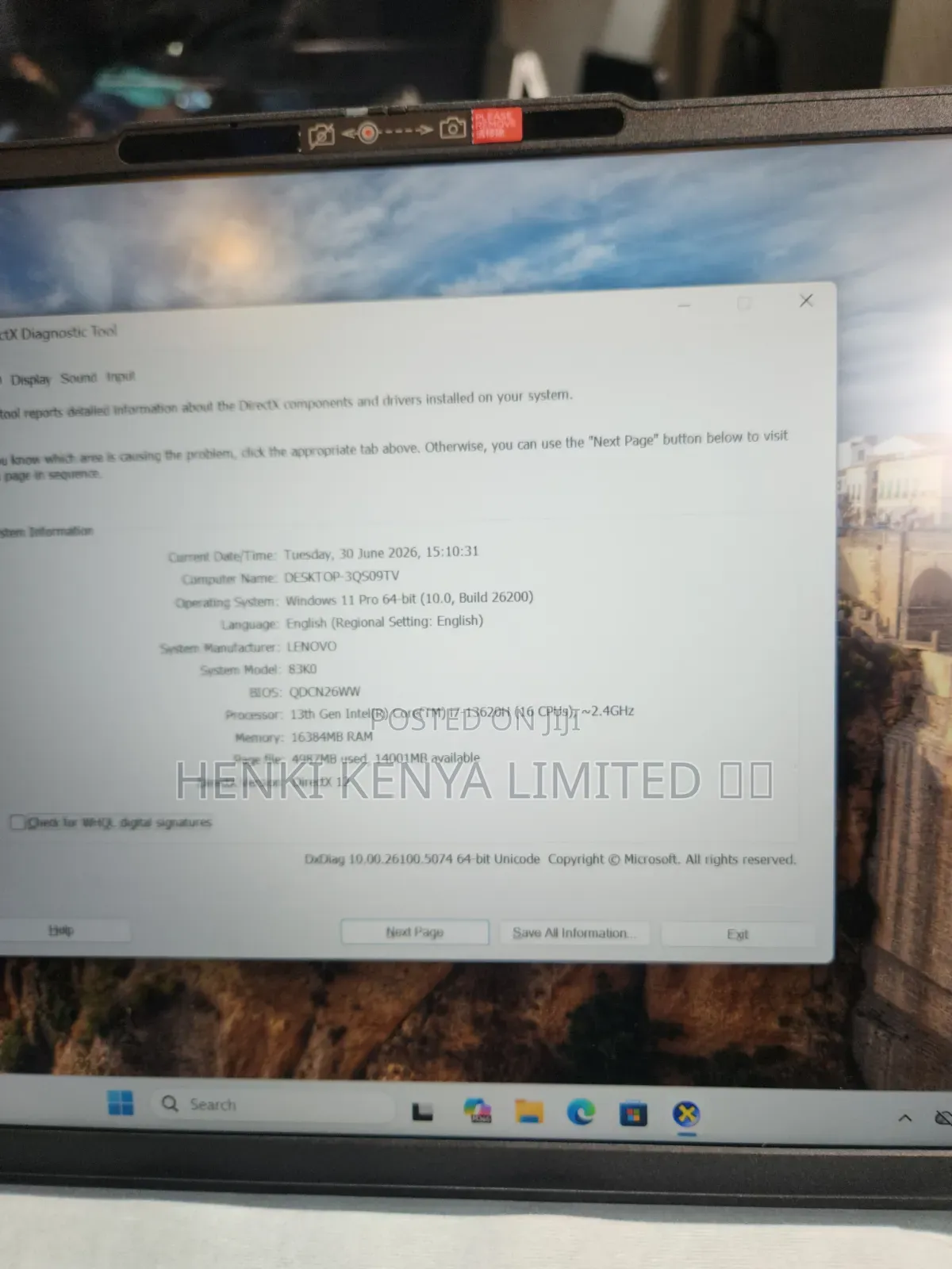 New Laptop Lenovo Ideapad 3-14IIL05 16GB Intel Core i7 SSD 512GB