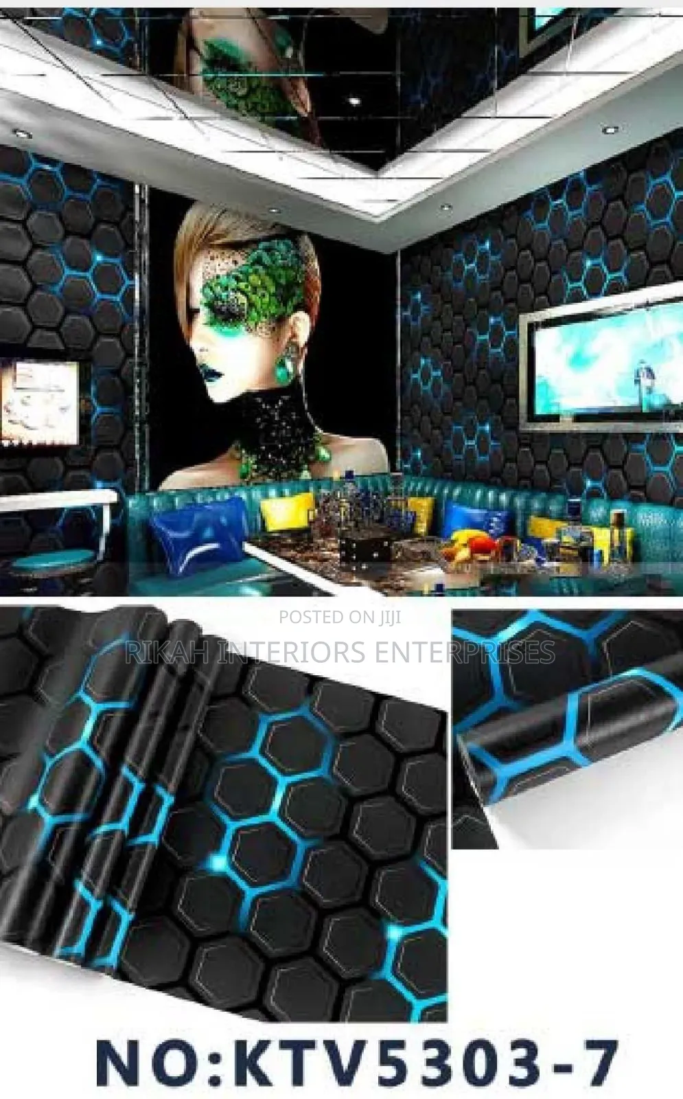 Sky Blue and Blue Non Adhesive Wallpapers for Walls