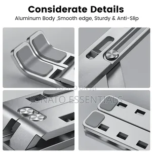 Ergonomic Aluminum Laptop Stand Adjustable Foldable Holder