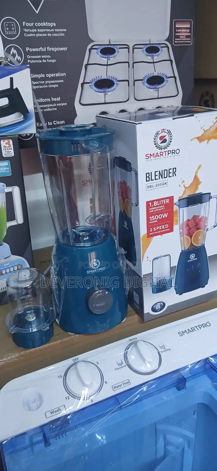 *Smartpro Blender 1.5l SBL 100r 2in1 Plastic Jar at 
*4 Speed*
*1500w*