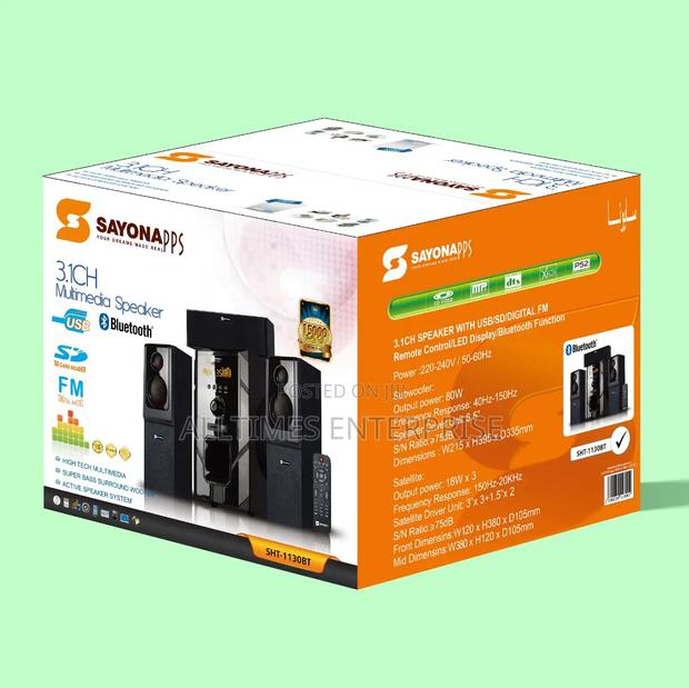 Sayona 3.1 Channel Subwoofer SHT 1130bt, 15000w P.M.P.O.
