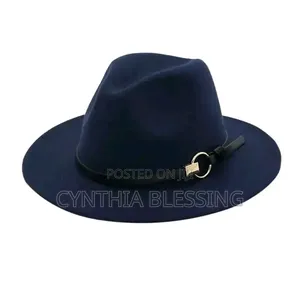 Fashion Fedora Hat_navy Blue