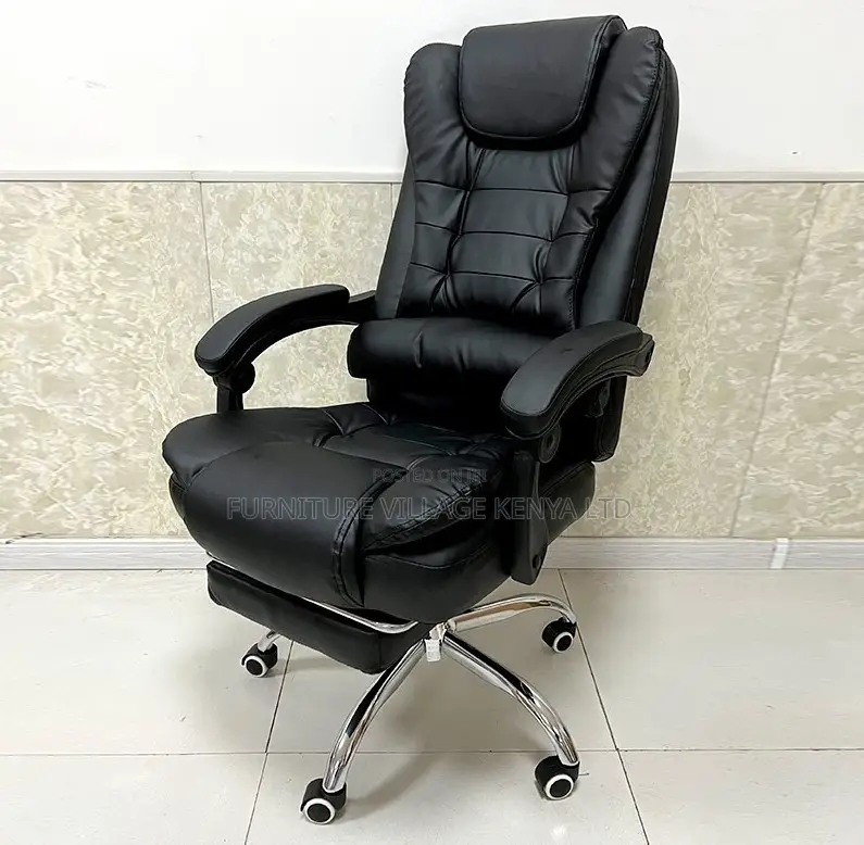 Full Leather Office Seat With Footrest