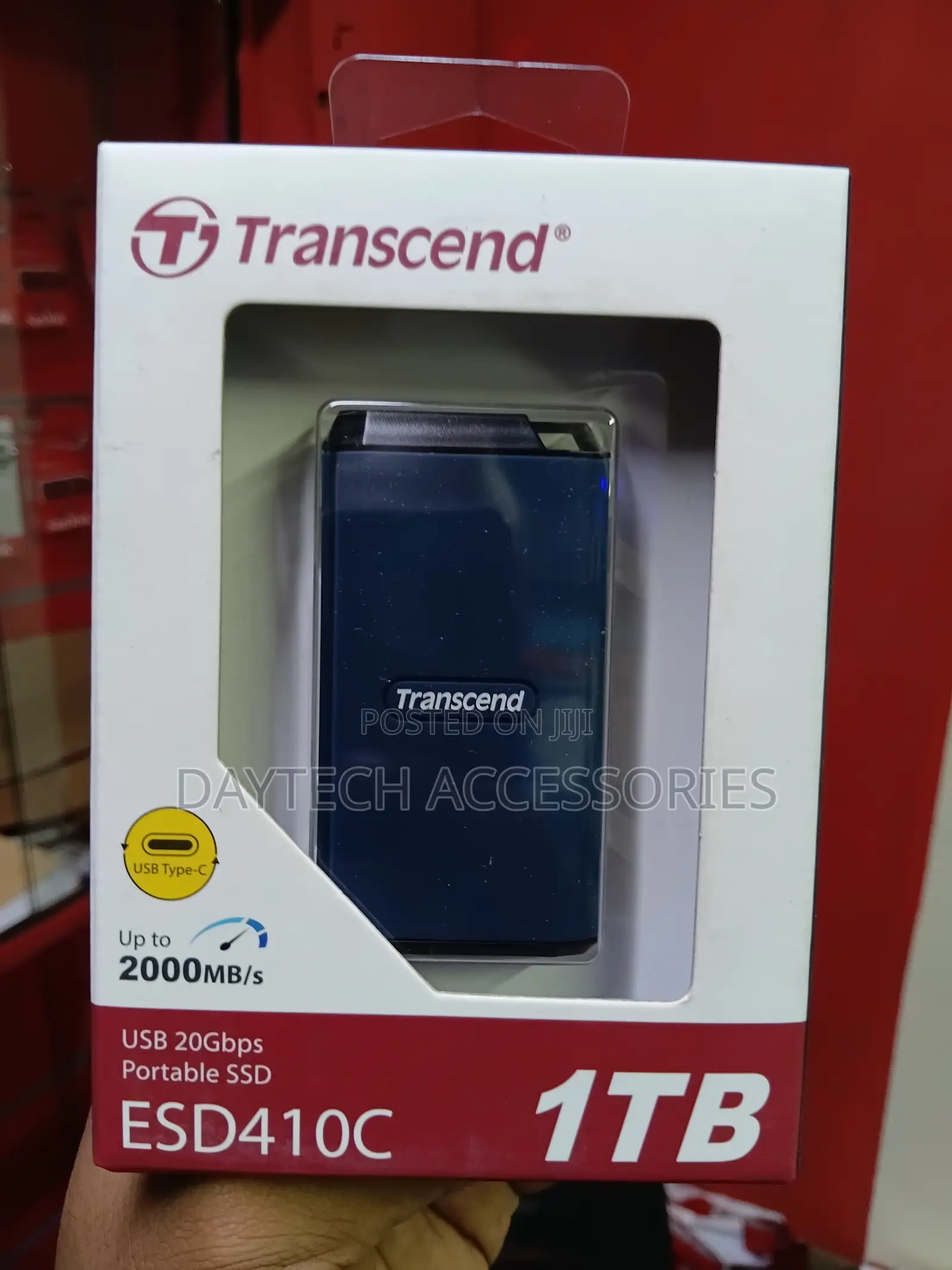 Transcend Esd410c Portable Ssd With 1tb Of Storage Capacity.