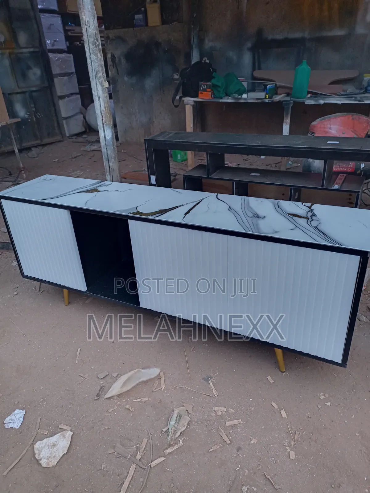 Marble Top Black Tv Stand