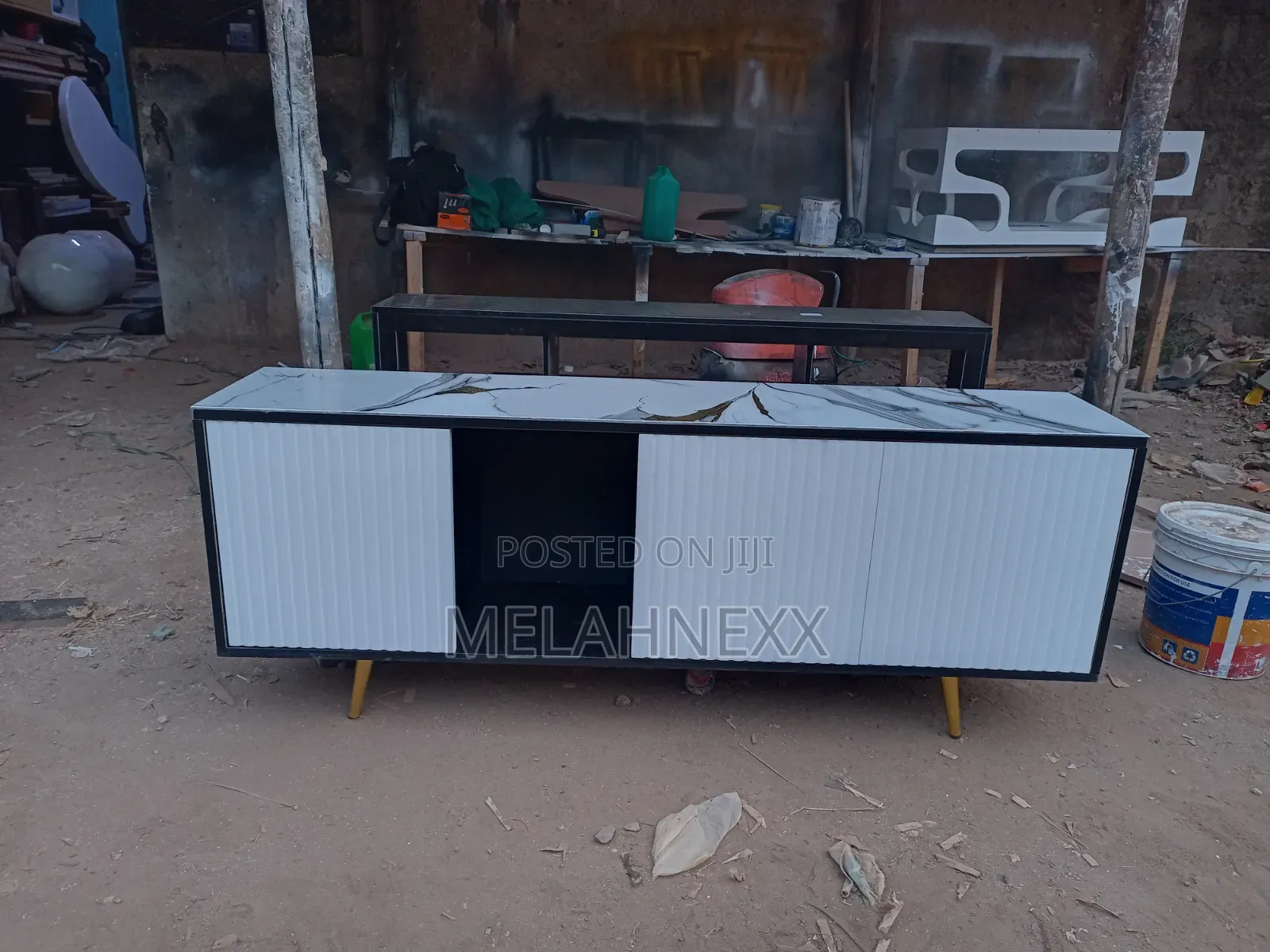 Marble Top Black Tv Stand