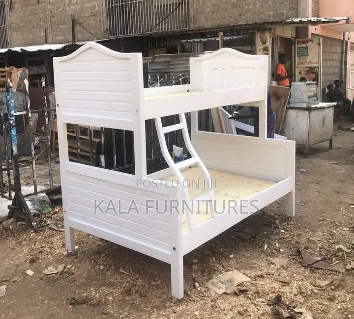 Modern White Wooden Bunk Bed