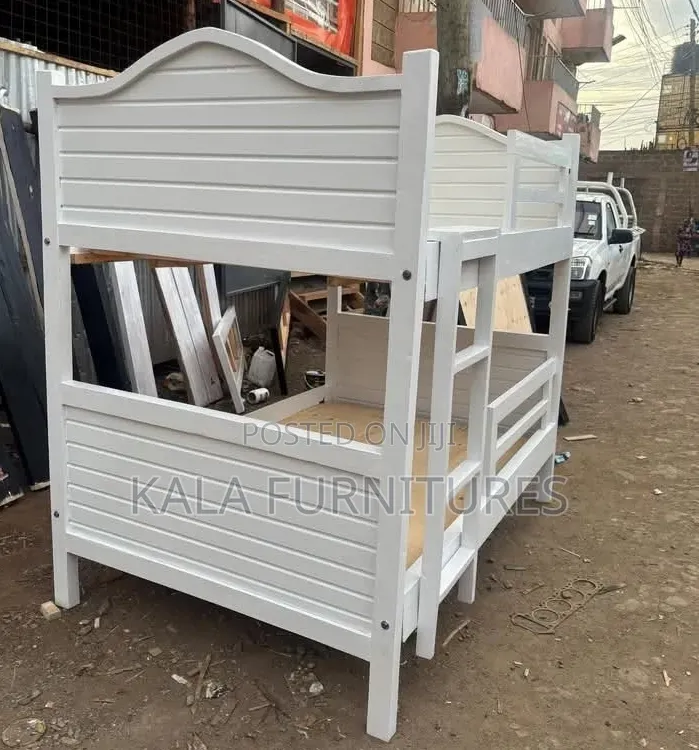 Modern White Wooden Bunk Bed