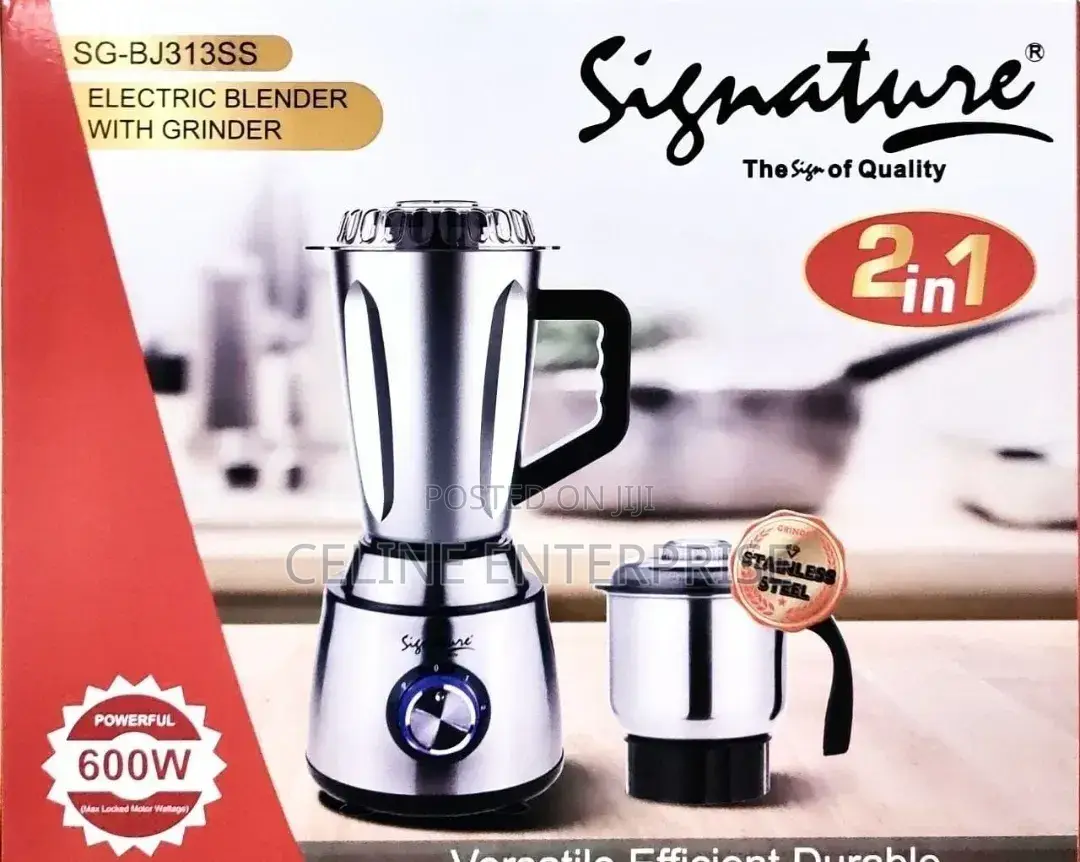 Signature 2in1 Stainless Steel Electric Blender With Grinder