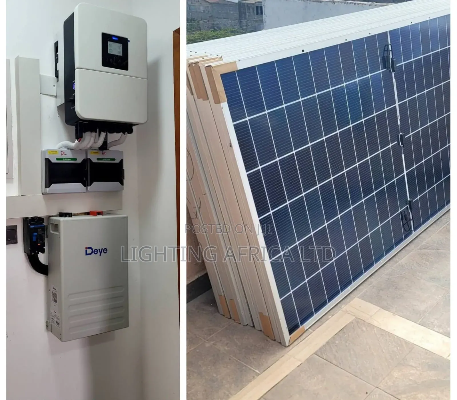 Deye 8kva -10kwh Lithium - (8)615w Solar Free Installation Transport