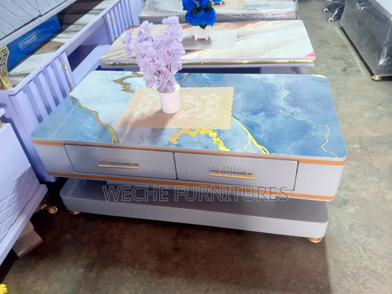 Blue Marble Coffee Table