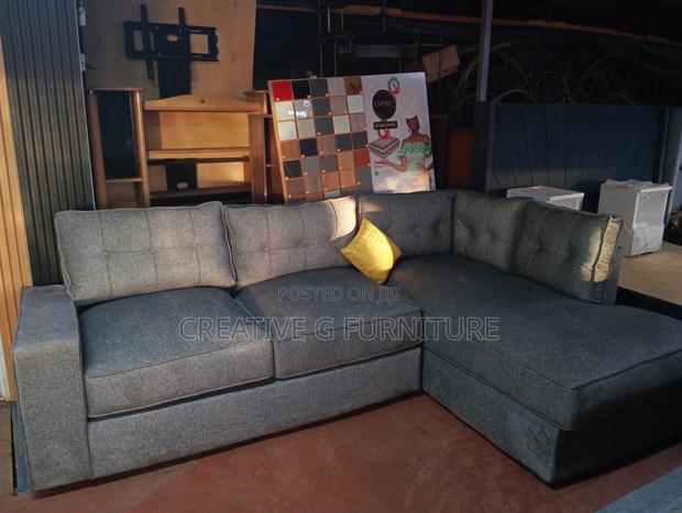 6-Seater L-Shaped Sofa – Tufted Back Comfort
