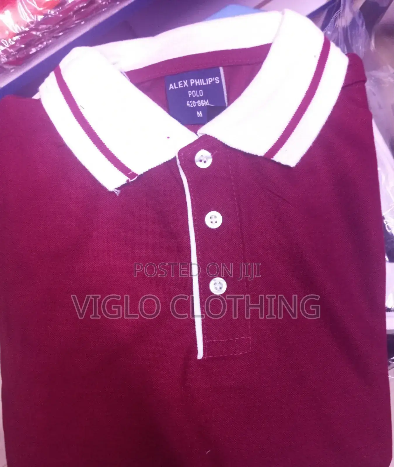 Maroon Body Collar White Poloshirts