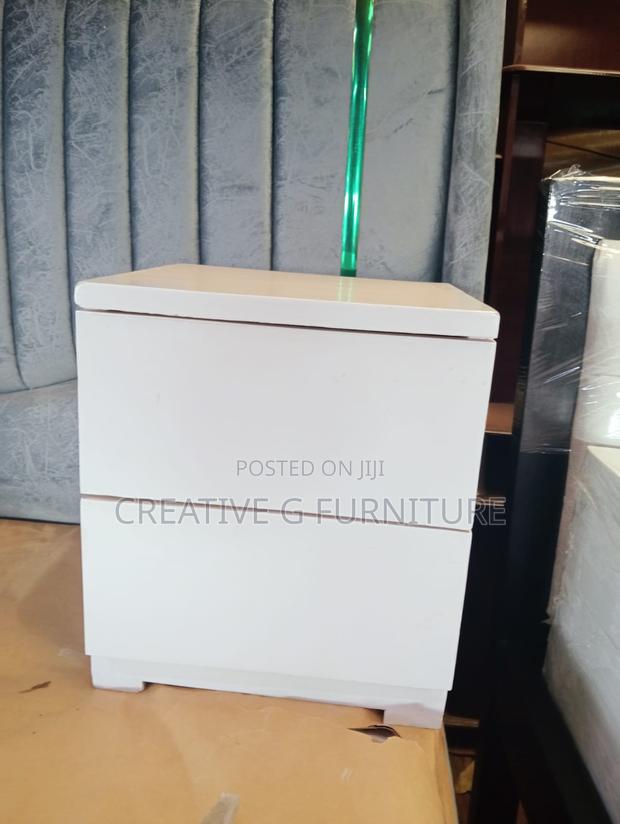 Modern White Nightstand With 2 Drawers - thumbnail 2