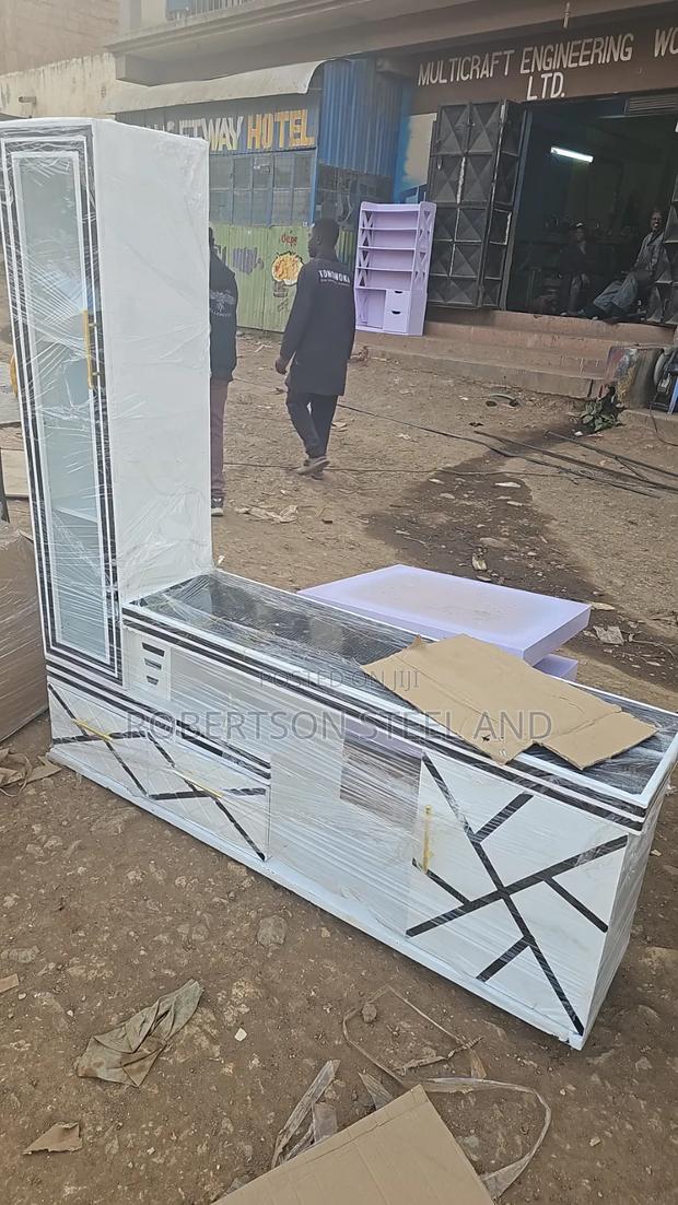 Black White Lshape Tv Stand