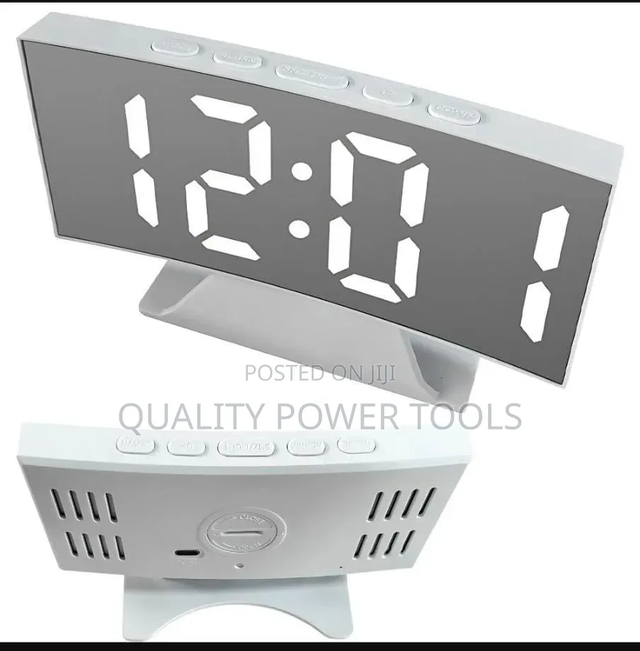 *Electronic Digital Led Mirror Alarm Clock With Thermometer and Memory