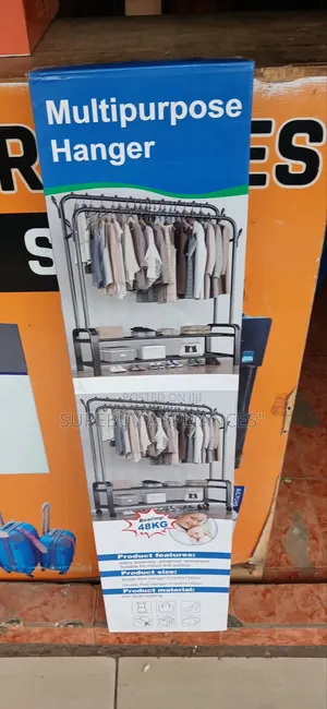 Portable Double Pole Clothing Rack for Home Boutique