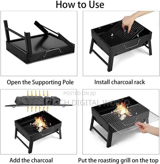 Portable Charcoal Grill,Foldable BBQ Grills With Handle - thumbnail 3