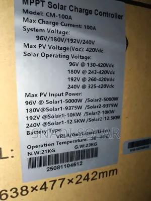 MPPT Solar Charge Controller 100a 240v 192v 180v 96v