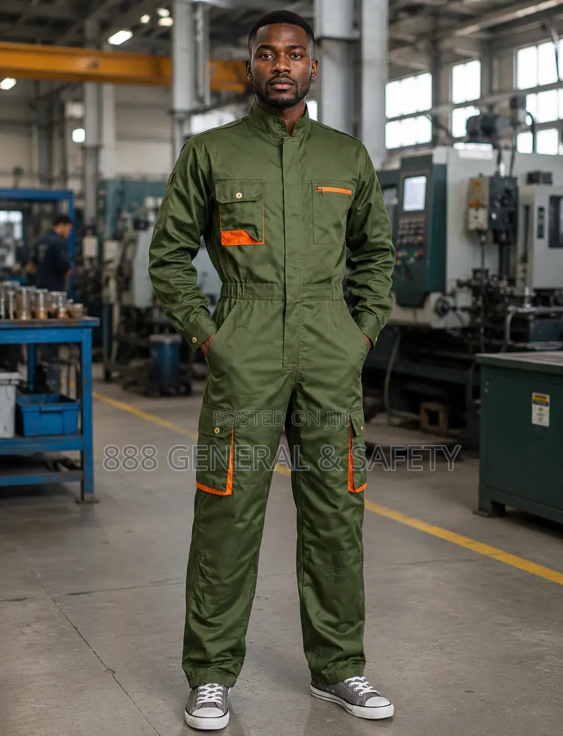 Overall Cargo Pants ( Premium Cotton Twill Overall) - Green