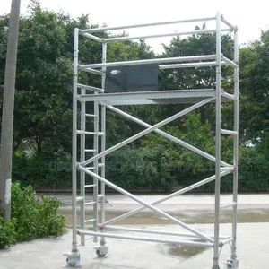 Aluminium Scaffolding Ladder 4.3mtrs, Wheeled.