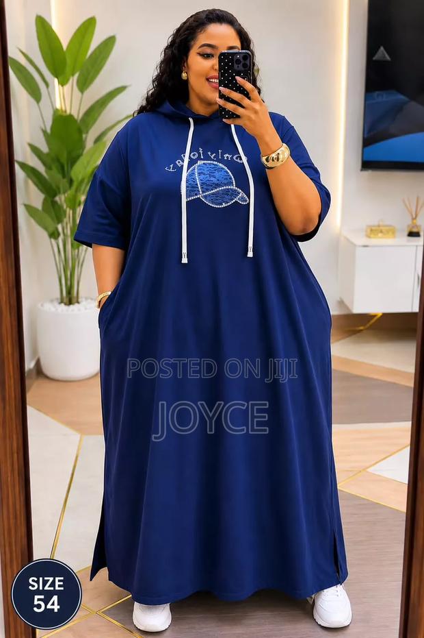 Free Size Hooded Denim Maxi Dress