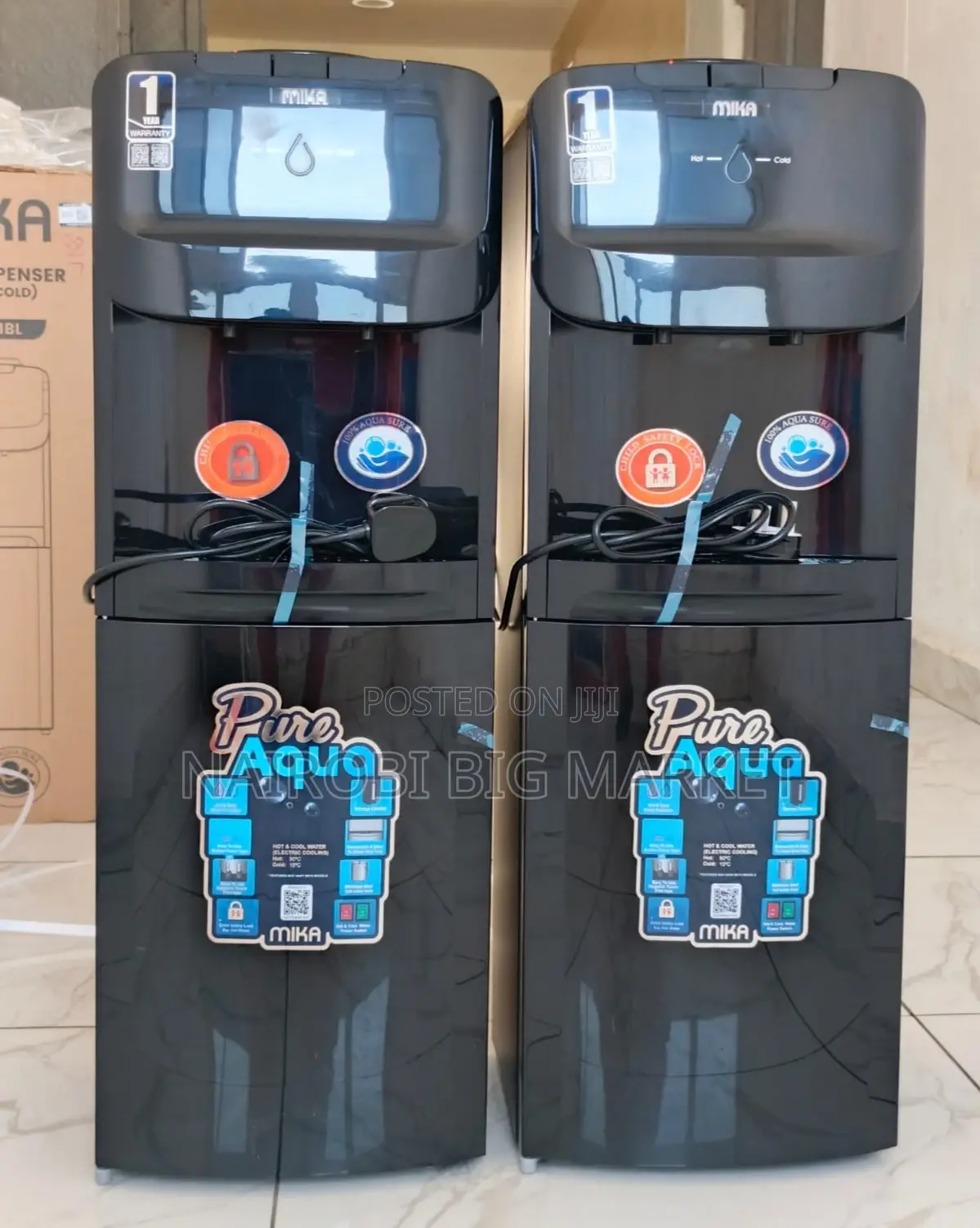 Black Mika Free Standing Hot and Cold Water Dispenser
