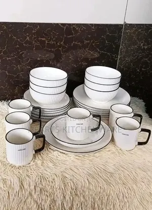 White Ceramic 24pieces Dinnerset