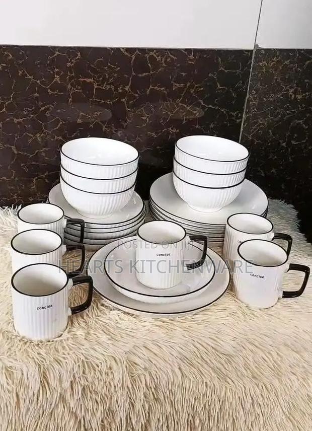 White Ceramic 24pieces Dinnerset