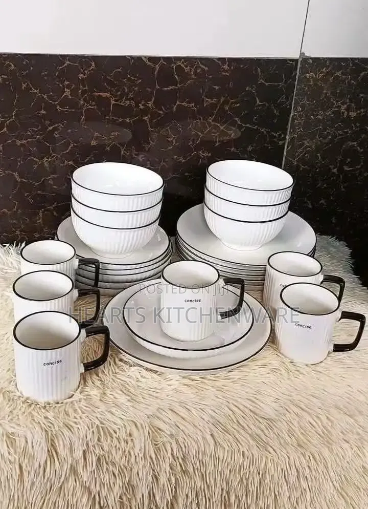 White Ceramic 24pieces Dinnerset