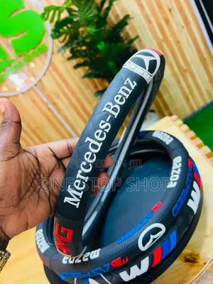Mercedes Benz Steering Wheel Cover With Bold White Branding