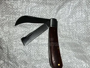 Foldable Double Blade Grafting Knife Stainless Steel + Wooden Handle