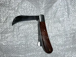 Foldable Double Blade Grafting Knife Stainless Steel + Wooden Handle