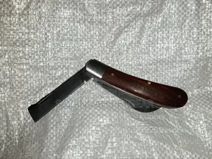 Foldable Double Blade Grafting Knife Stainless Steel + Wooden Handle
