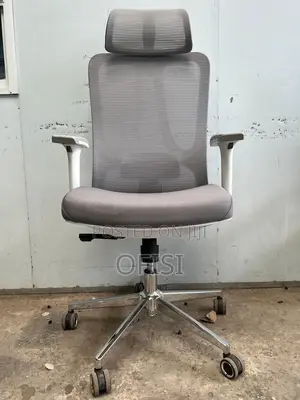 Office Chair; White Reclining Orthopedic Office Seat