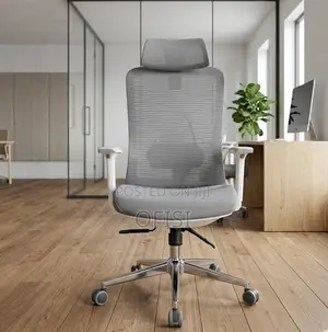Office Chair; White Reclining Orthopedic Office Seat