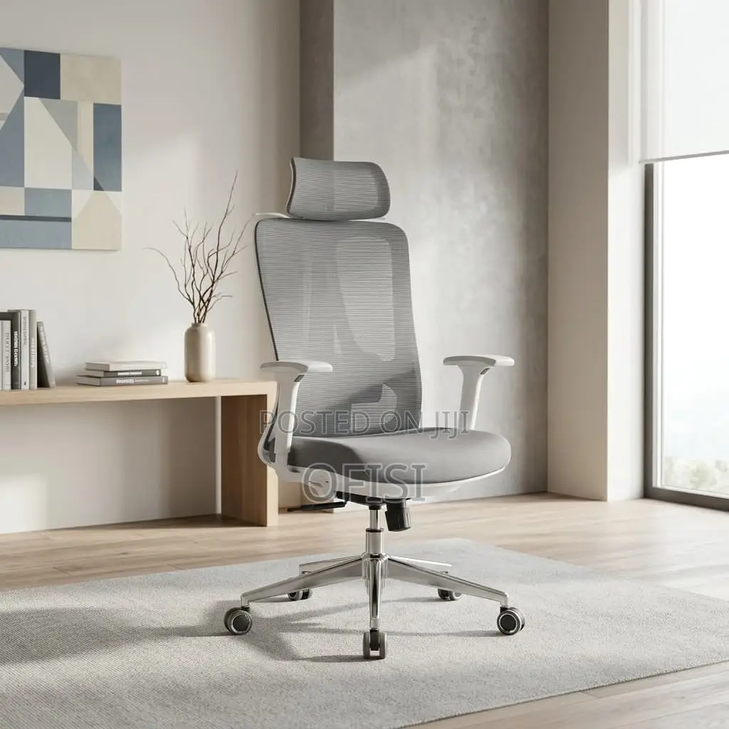 Office Chair; White Reclining Orthopedic Office Seat