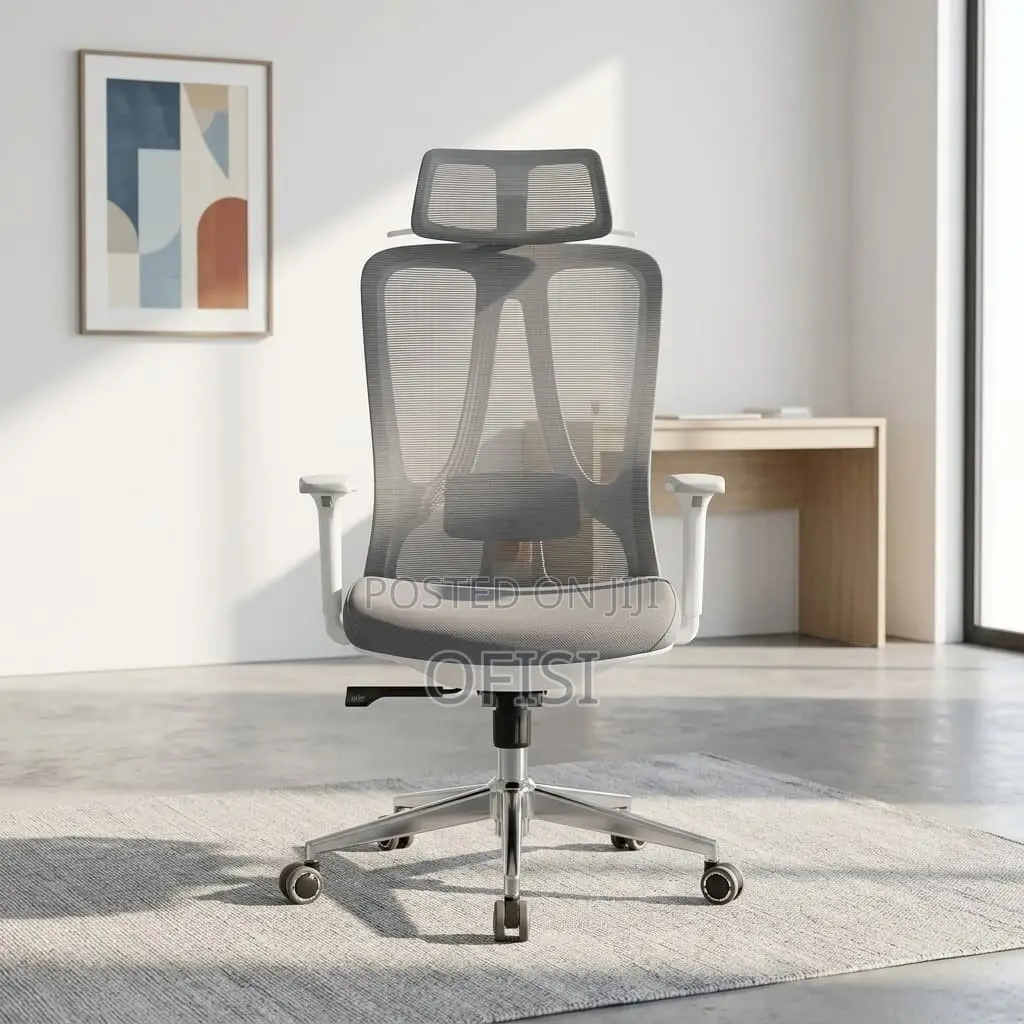 Office Chair; White Reclining Orthopedic Office Seat