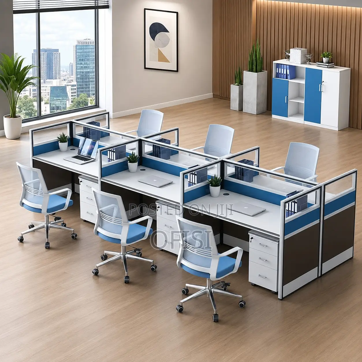 Office Workstation; 6 Way Shared Office Workstation