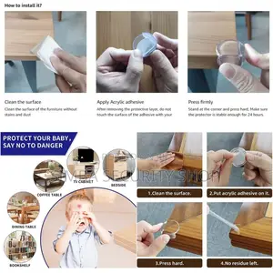 12 PCS Baby Proofing Furniture Edge Protectors Clear Safe Stickers