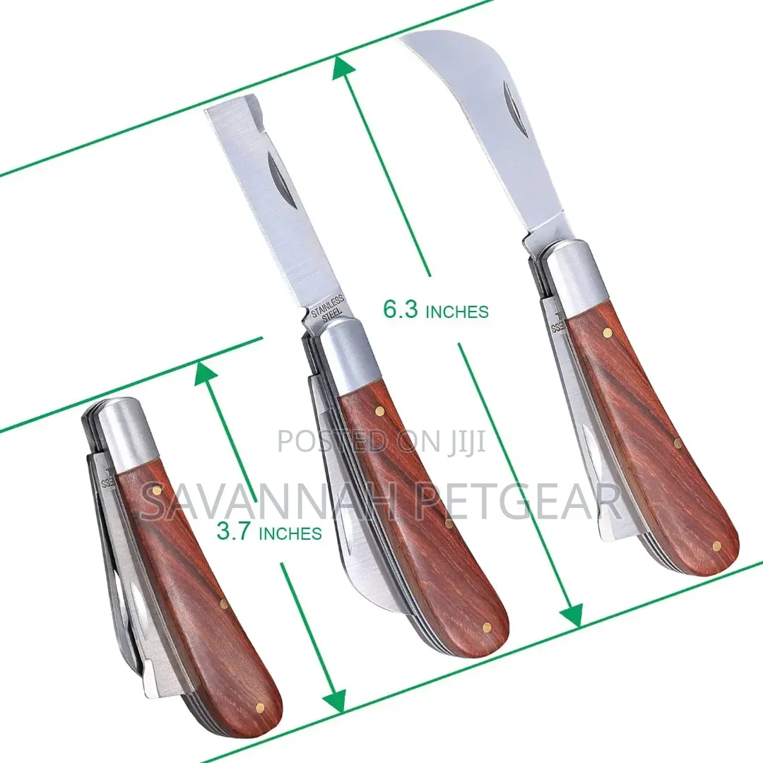 Double Blade Foldable Gardening Grafting Knife With Wooden Handle