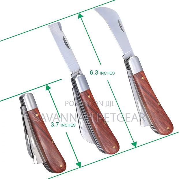 Double Blade Foldable Gardening Grafting Knife With Wooden Handle - thumbnail 2