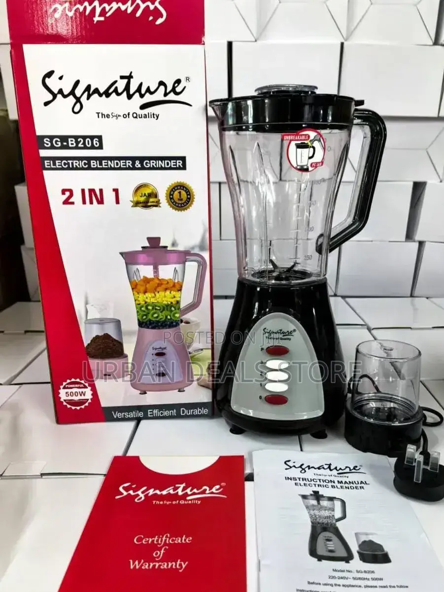 Signature 2-in-1 Electric Blender With Grinder