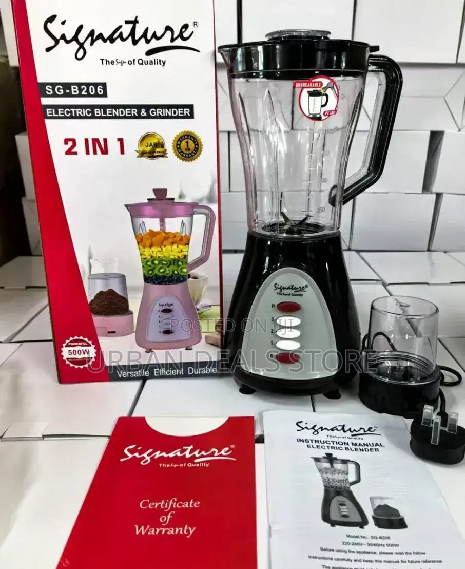Signature 2-in-1 Electric Blender With Grinder